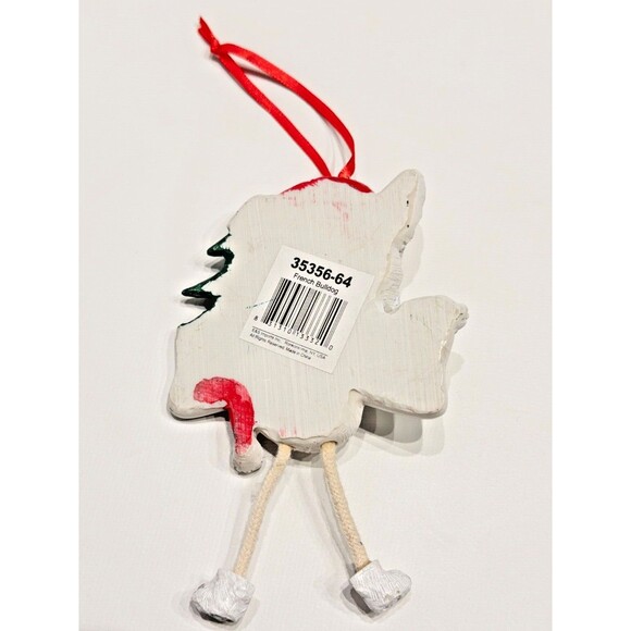 French Bulldog Personalized Dog Christmas Tree Ornament Dangling Legs Write Name - Picture 2 of 3